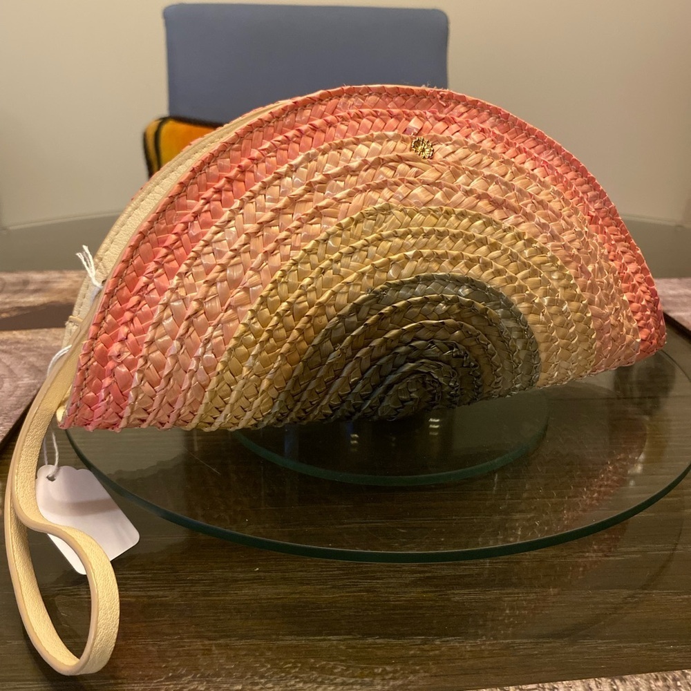 LC Lauren Conrad Pink and Gold Clutch